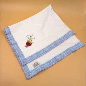 VTG 1980 Paddington Bear Baby Blanket Quiltex White Eden Union Made USA ILGWU